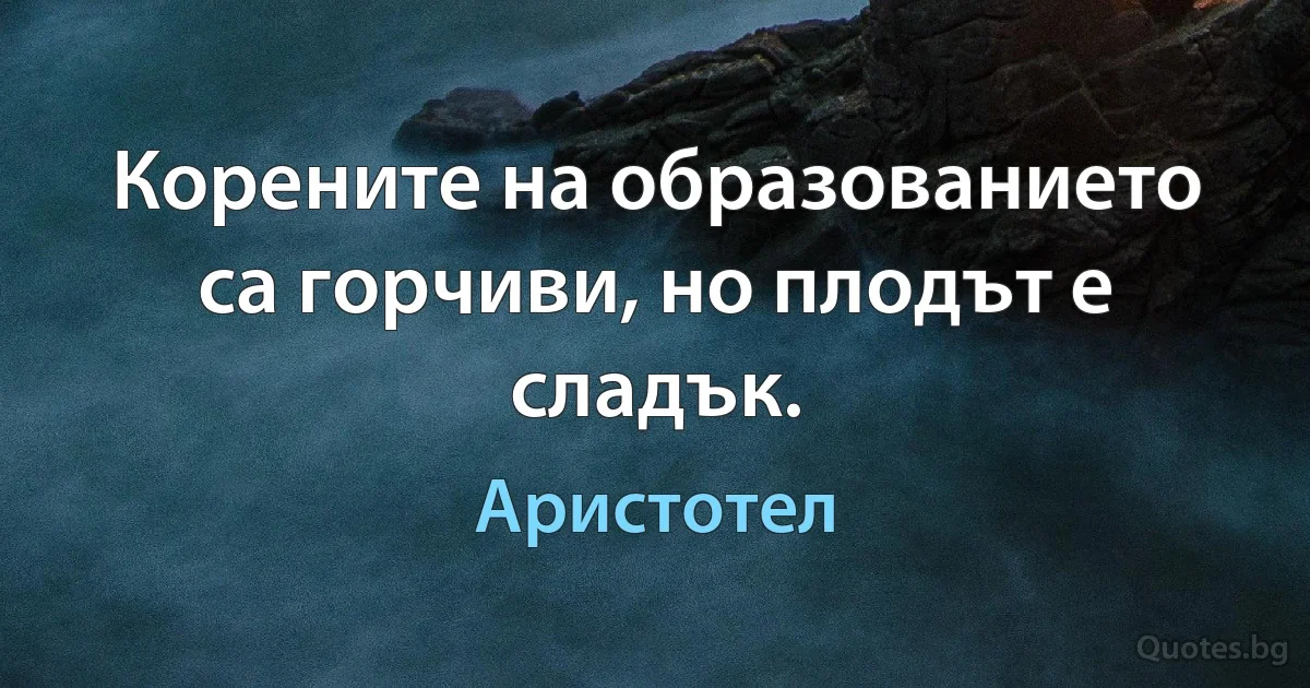 Корените на образованието са горчиви, но плодът е сладък. (Аристотел)