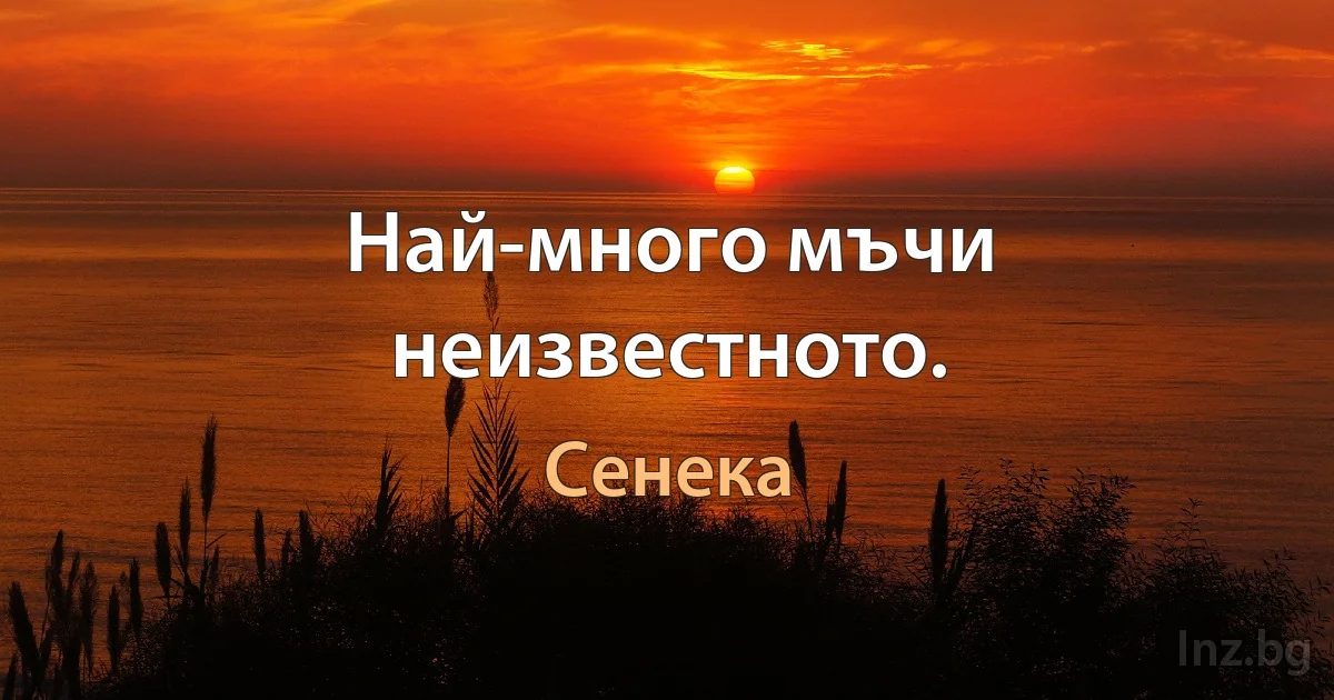 Най-много мъчи неизвестното. (Сенека)