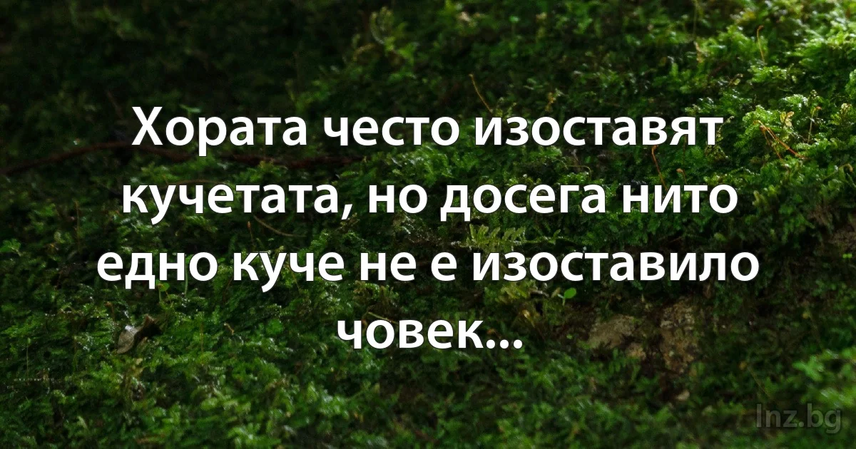 Хората често изоставят кучетата, но досега нито едно куче не е изоставило човек... (INZ BG)