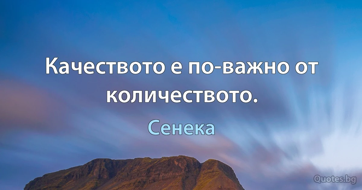Качеството е по-важно от количеството. (Сенека)
